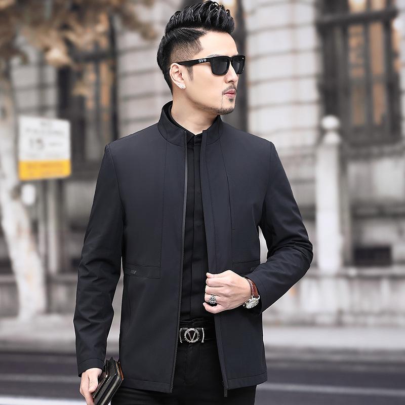 

Men's Trench Coats Yashte 2021 Autumn Casual Long Sleeve Coat Middle Age Standing Collar Zipper Windbreaker Wear Batch, See chart