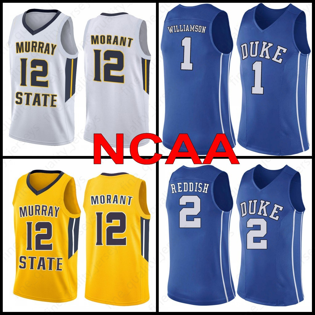 

Ja 12 Morant NCAA Zion 1 Williamson Men Basketball Jerseys Duke Blue Devils Murray State College RJ 5 Barrett 2 Reddis J.J 4 Redick 32 Laettner, Duke daxue