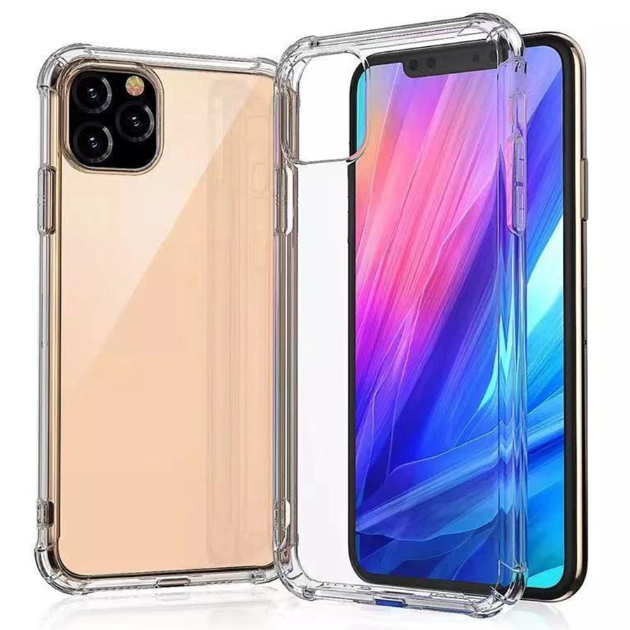 

Transparent Phone Cases For iPhone 12 11 mini Pro MAX XS XR 8 7 Plus Samsung S20 S21 TPU Protective Shockproof Clear Case Cover