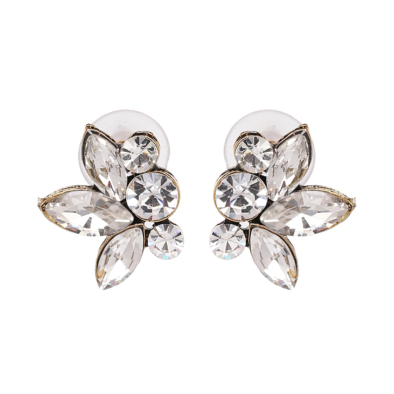 

Luxury Bohemian Jewelry For Women Plant Crystal Stud Earrings Female Brincos Wholesale Wedding Gifts