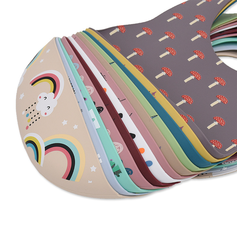 2020 New Printed Carton Silicone Bib Waterproof Baby Feeding Newborn Cartoon Aprons Adjustable Baby Bibs Burp Cloth 1059 Y2-image-687665417