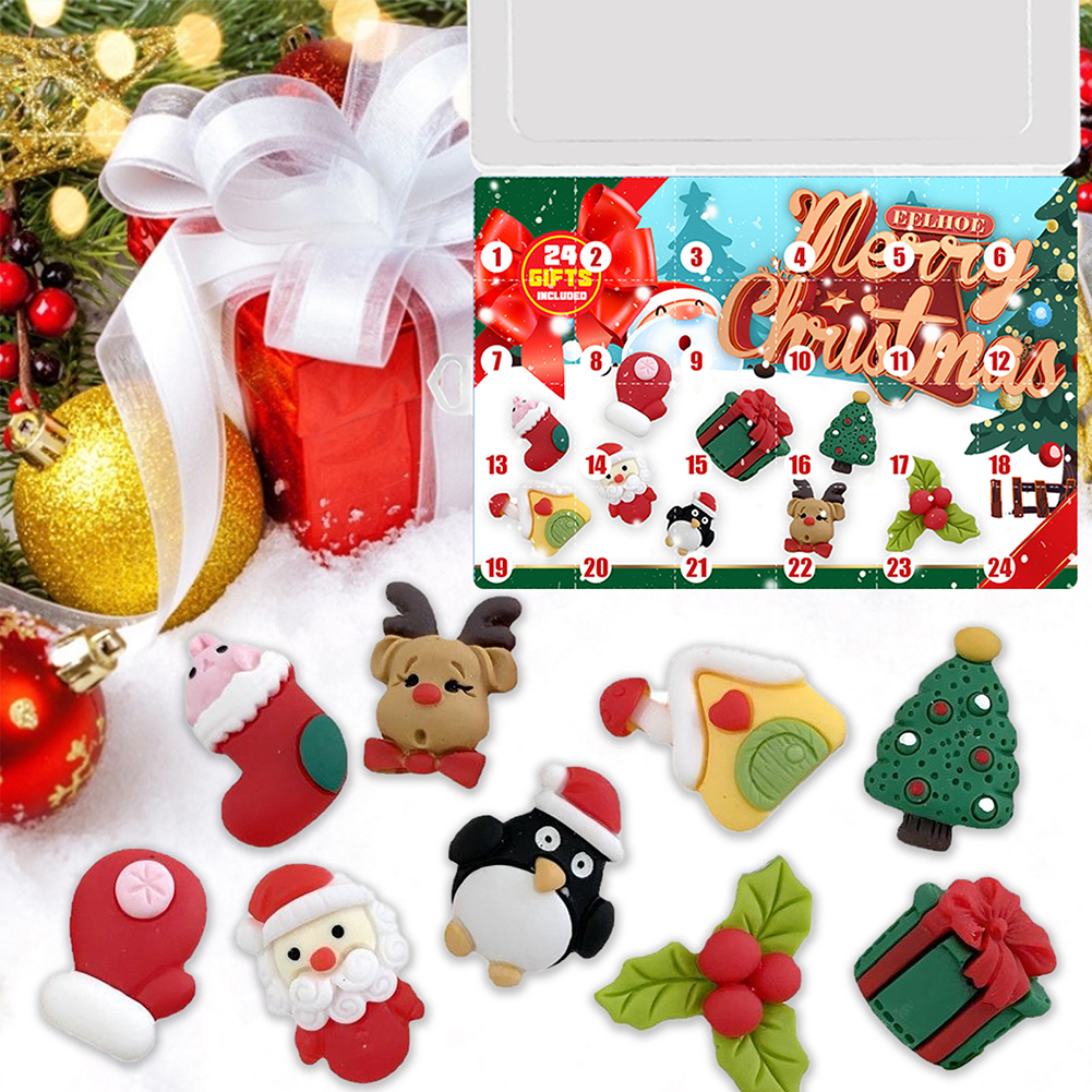 

Christmas Advent Countdown Calendar 24PCS Squeeze Animal Dinosaur Pendant Toy Creative Calendar
