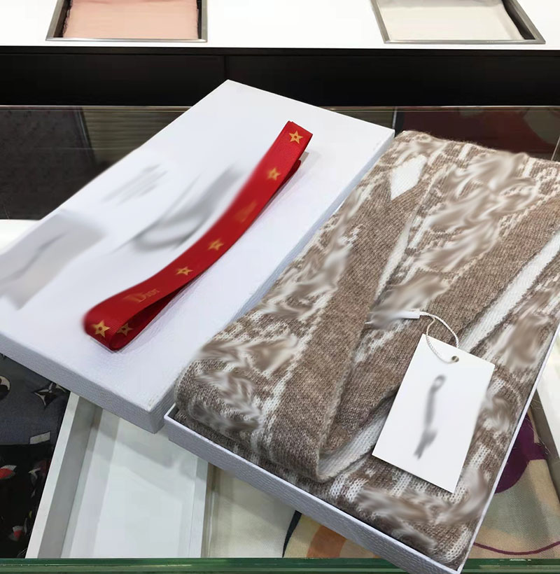 

Shawls 2021 new brand autumn winter thickened letter Scarf 100% cashmere shawl women's 5 colors