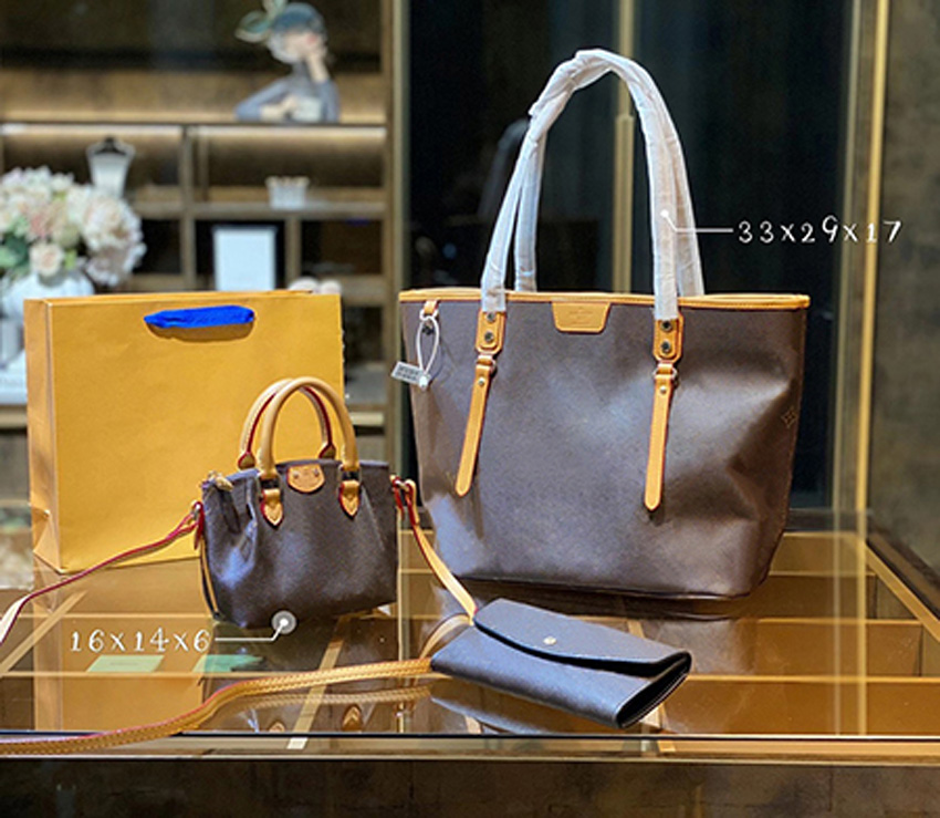

3-piece multifunctional Hight Quality hobo Tote Famous Bag M0nogram Genuine Leather Luxury Designer Bags Handbag Women Crossbody Shoulder 00, #0