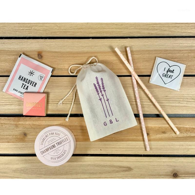 

Gift Wrap Personalized Lavender Favor Bags Wedding Favors Satchel Sprig Bag Party