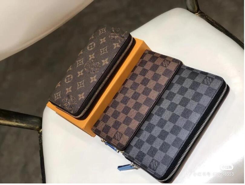 

2021 style& LVLOUISVITTON BagVUTTON Long single zip wallet for women and mens classic old flower evening bag clutch ha, Red;black