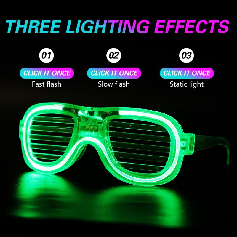 

Sunglasses Adult Kids LED Glasses Light Party Mardi Gras Glow In Dark Shutter Shades Neon Flash Christmas Birthday Masquerade