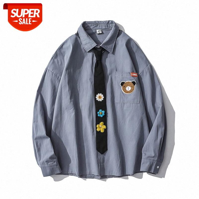 

Japanese Harajuku bf college wind tooling couple students JK uniform shirt tie jacket men and women #8j4X, White;black