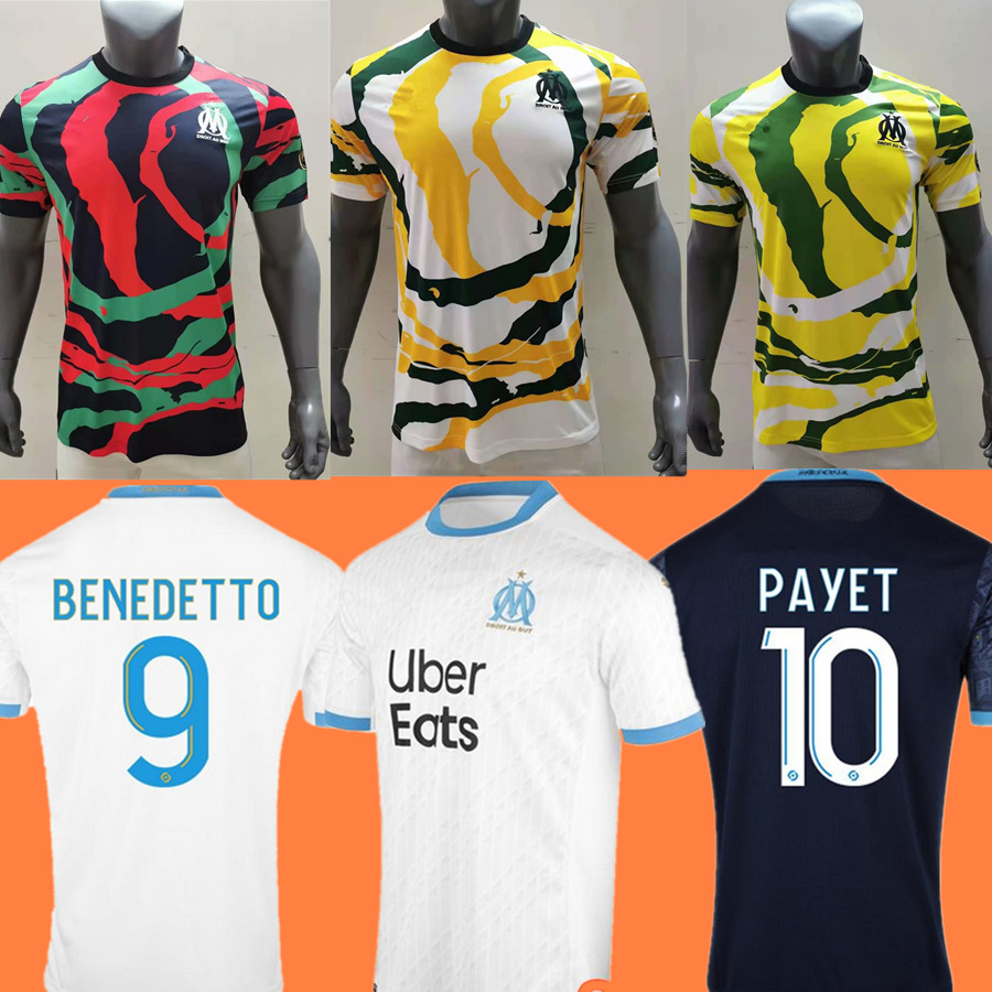 

Marseille soccer jersey Olympique De 20 21 OM 2021 maillot foot CUISANCE THAUVIN BENEDETTO KAMARA PAYET football shirts, Black;yellow