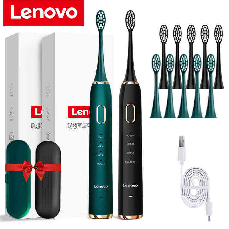 

Sonic Electric Toothbrush For Adult Teeth 10 Brush Heads With Case IPX7 Waterproof USB Children's Tooth 211222