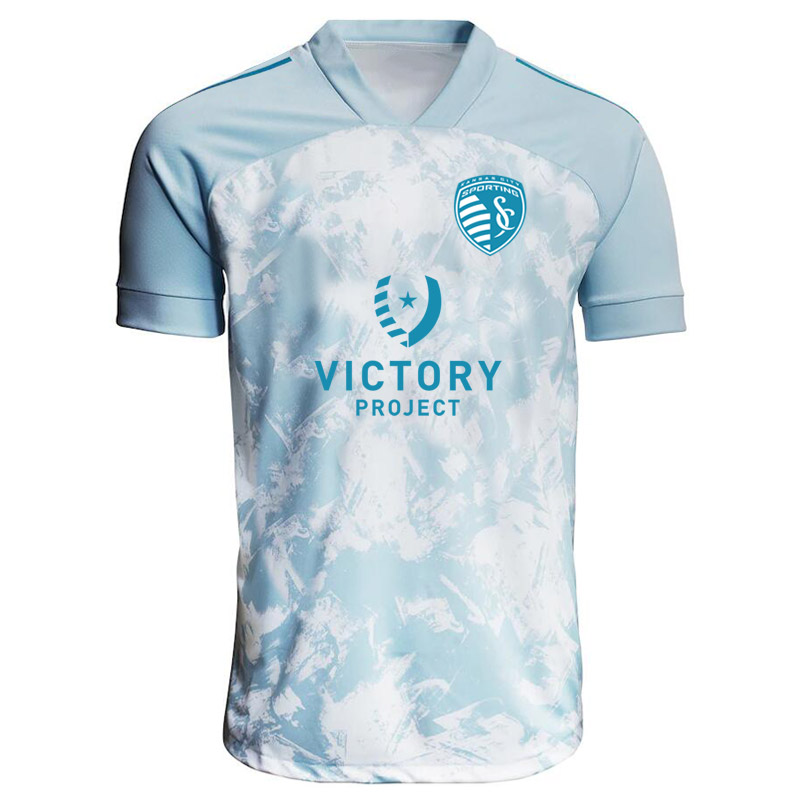 

Mens T-Shirts Sporting Kansas City Light Blue 2021 Primeblue Jersey Parley Football shirt Short sleeve soccer Jerseys Running sports Print T, White;black