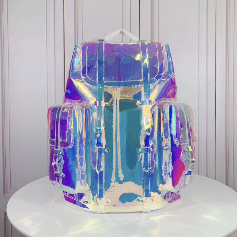 

Crystal New And Luxury Backpack Transparent Ladies Comfortable Casual Men Fashion 2021 Women Model M53286 Oambh, Clear