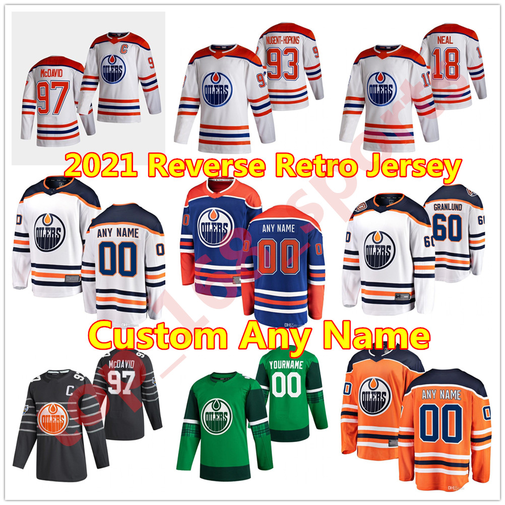 

Edmonton Oilers 2021 Reverse Retro Hockey Jersey 39 Alex Chiasson Markus Granlund Tomas Jurco Ryan Nugent-Hopkins James Neal Custom Stitched, Black;red