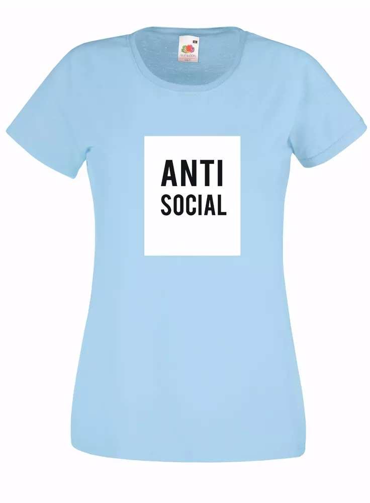 

T-Shirt Shirt WOMEN j2054 Anti Social Media Skate Club binky, Mainly pictures