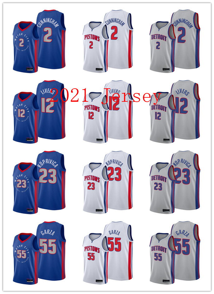 

2021 Draft First Pick 2 Cade Cunningham 12 Isaiah Livers 55 Luka Garza 23 Balsa Koprivica Basketball DetroitPistonsMen Gray Jersey Edition City
