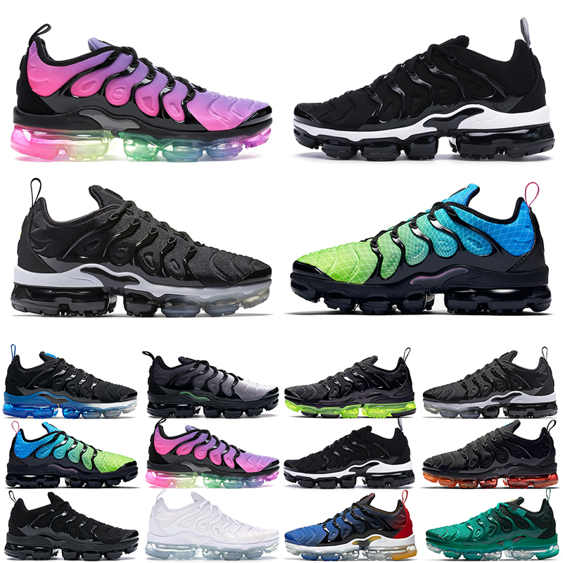 

men women tn plus running shoes Triple Black white Psychic Pink Pure Platinum Summer Gradient Sunset Plum mens trainers outdoor sports sneakers size 36-45