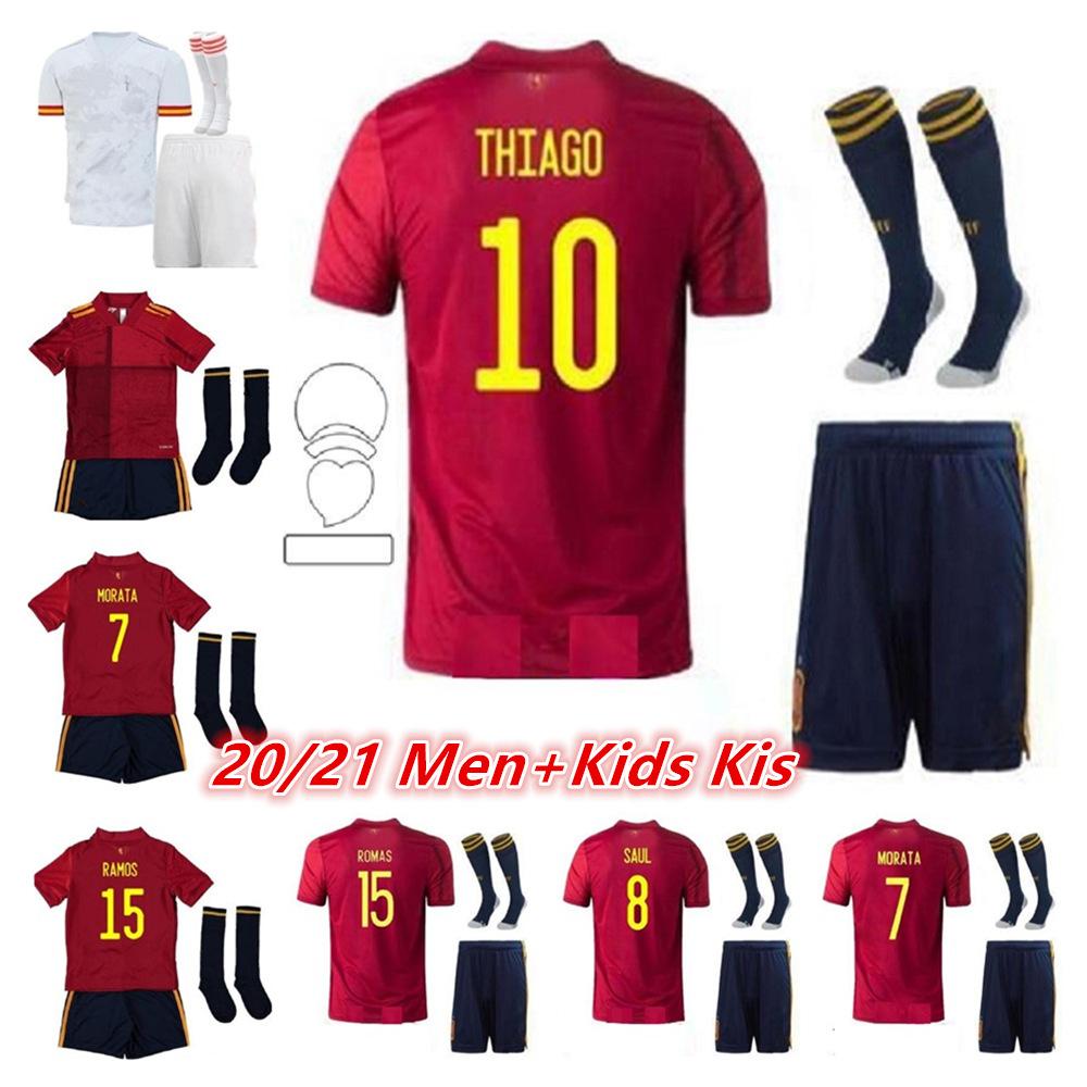 

kids 2021 Spain Soccer Jersey RAMOS THIAGO 20 21 national team DIEGO COSTA Rodri kids Football Shirt Camisetas de fútbo, Colour 1