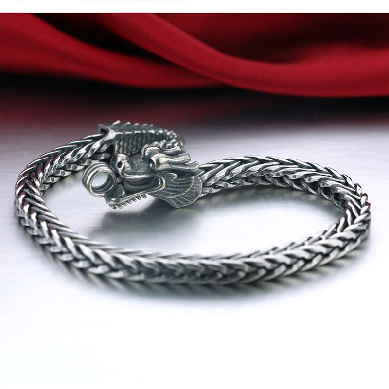 

Link, Chain Creative Vintage Metal Braided Domineering Dragon Keel Bracelets For Men