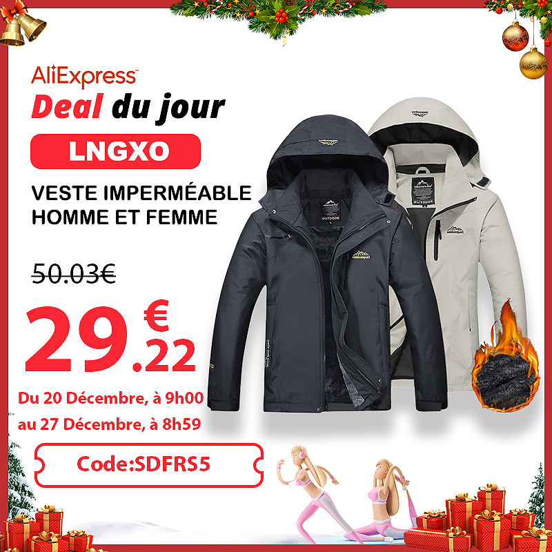 

LNGXO Winter Inner Fleece Waterproof Jaet Men Women Outdoor Windbreaker Hiking Camping Skiing Rain Jaet Thi Thermal Coat, Women white