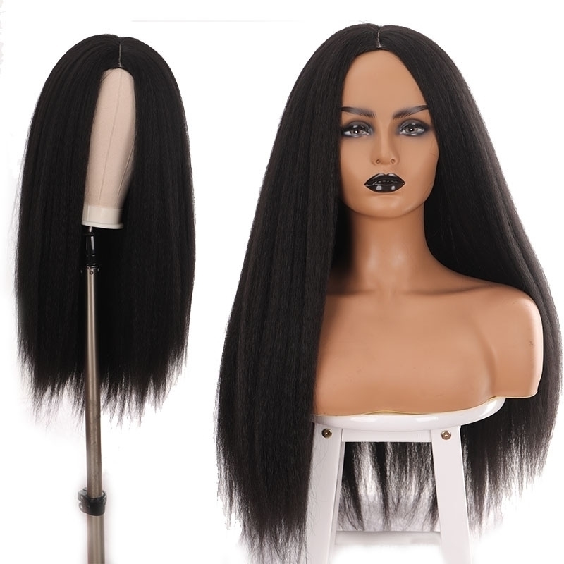 

split Exclusive acrylic black head cover fluffy long hair for daily use