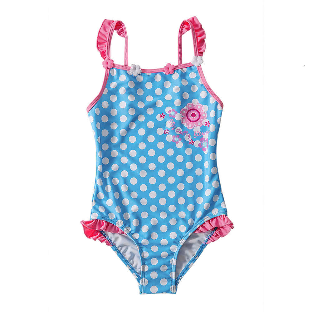 

Children's suit Children's women's dot printed girl's one piece diving suit middle school children's swimsuit tz410014, Black