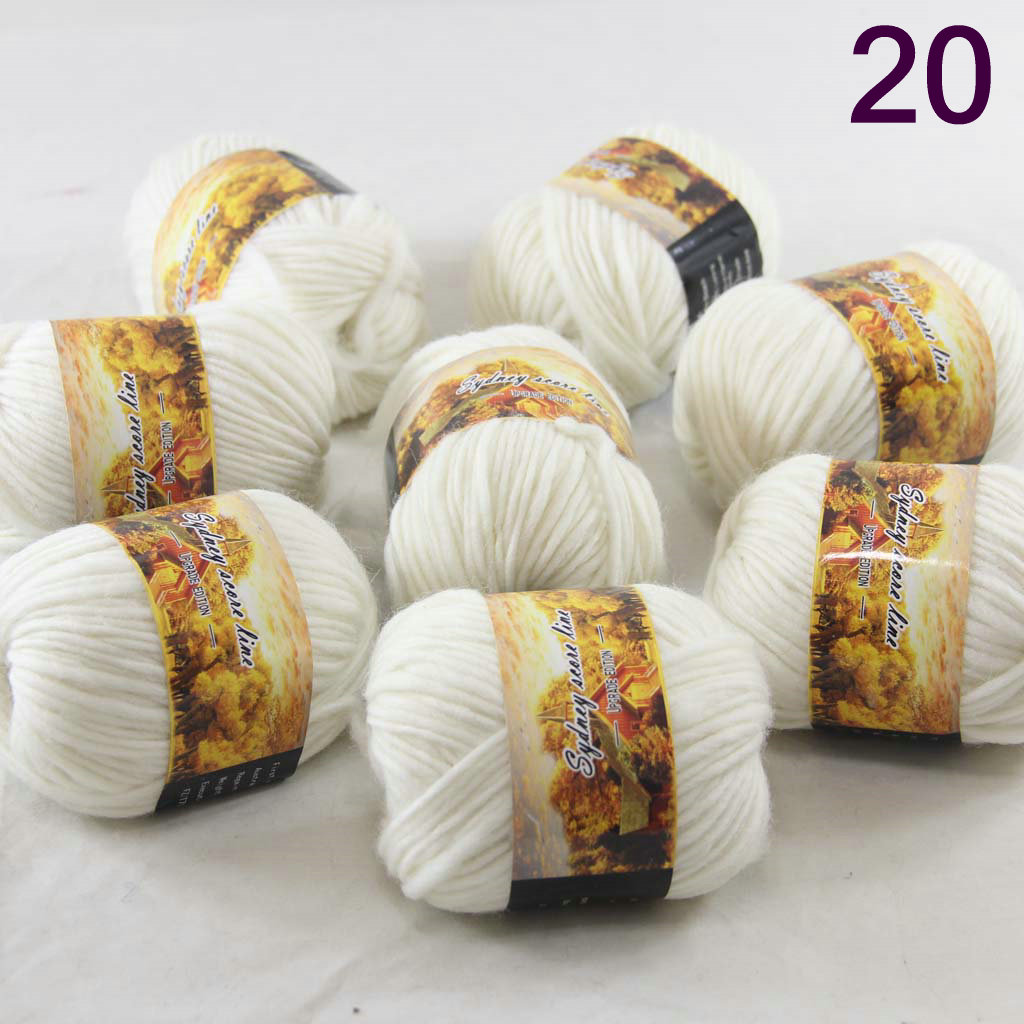 

Lot 8balls Australia colorful hand knitted wool yarn segment dyed coarse fancy knitting White 522-820-8, Multi-colored
