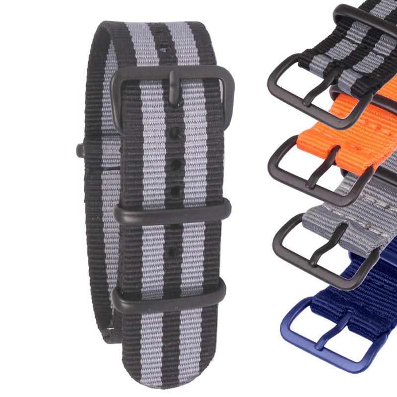 

Watch Bands Buy 2 Get 10% OFF) Stripe Cambo Solid Black Buckle 20 Mm Army Military Nato Fabric Nylon Watchbands Strap Belt 20mm