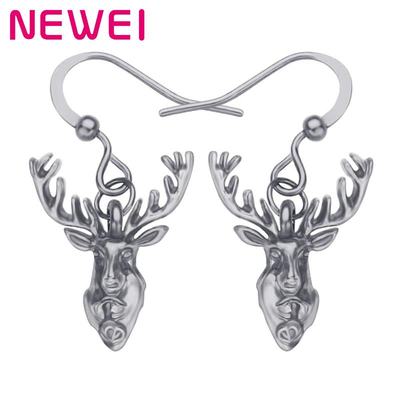 

Dangle & Chandelier Ei Alloy Antique Sliver Plated Moose Elk Earrings Sweet Animal Drop Jewelry For Women Girls Kid Novelty Gift Charms, Silver