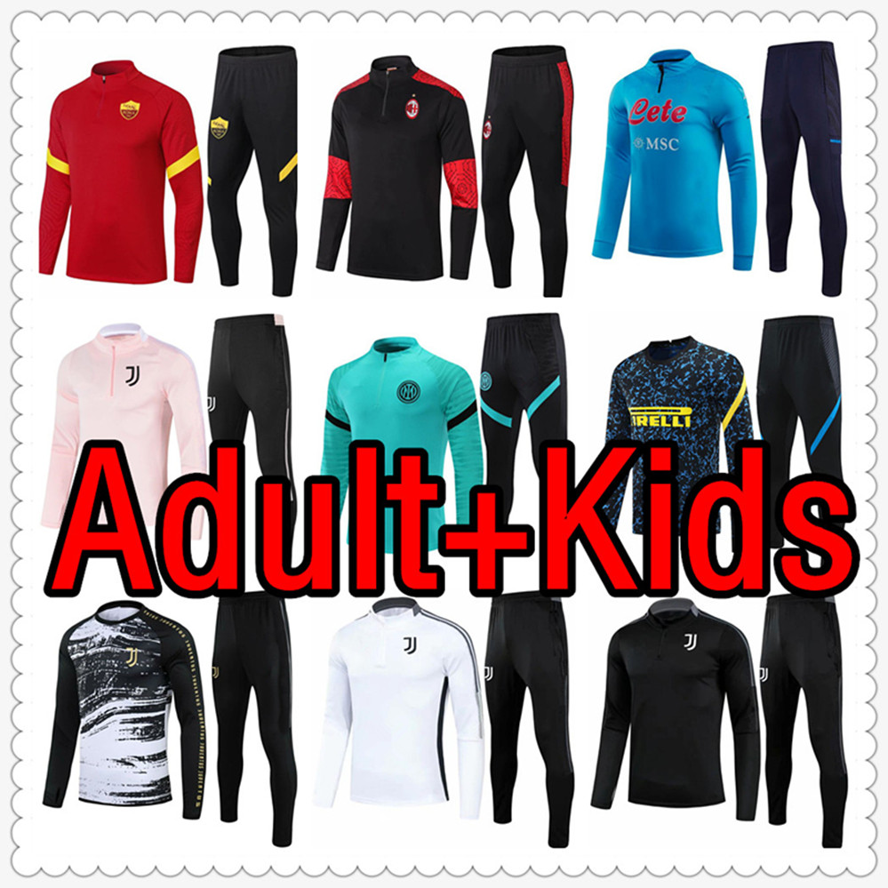 

Mens and kids kit soccer tracksuit jerseys 2122 football jersey training jacket chandal futbol survetement foot maillot de retro player version