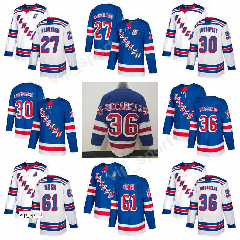 

New York Rangers 30 Henrik Lundqvist Jersey Hockey 36 Mats Zuccarello 61 Rick Nash 27 Ryan McDonagh Jerseys Blue Stitched Quality, 61 blue