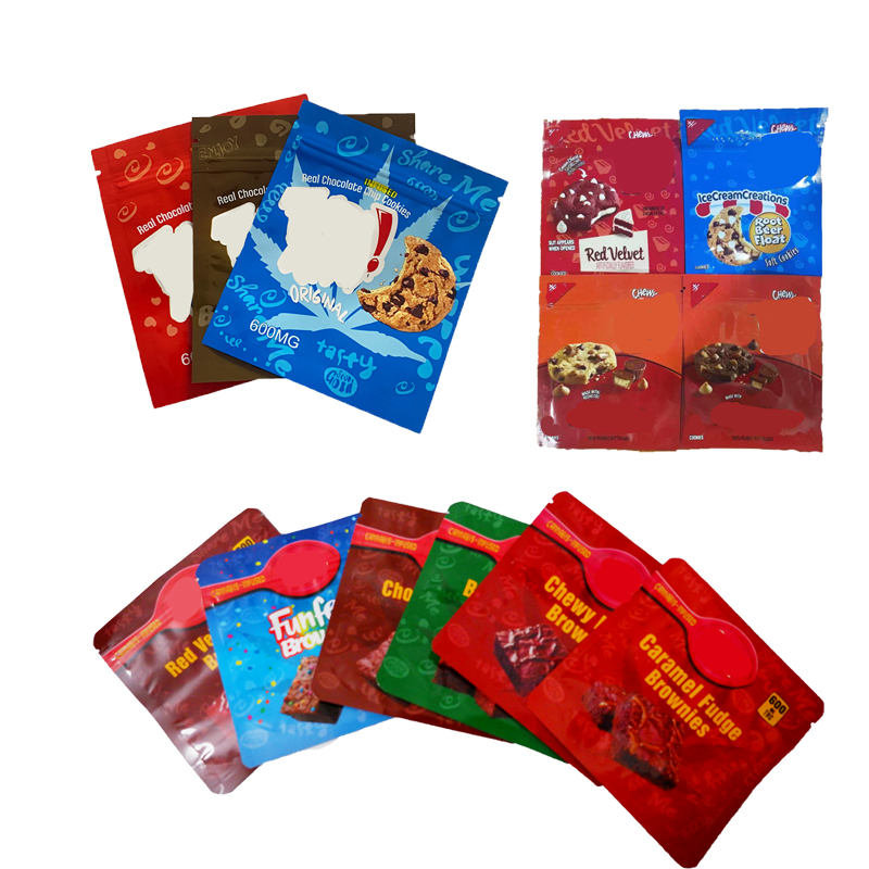 250mg 600mg Edible Packaging Mylar bag trips ahoy brownie pacakging baggie canna butter smell proof real chocolate cookies package Bags Resealabl-image-729904036