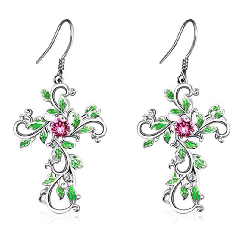 

Earrings & Necklace Collares Bijoux De Moda 2021 Zircon Cross Earings Set Aesthetic Jewelry Bisuteria Collier Personnalisé Acessorios Femini, Silver