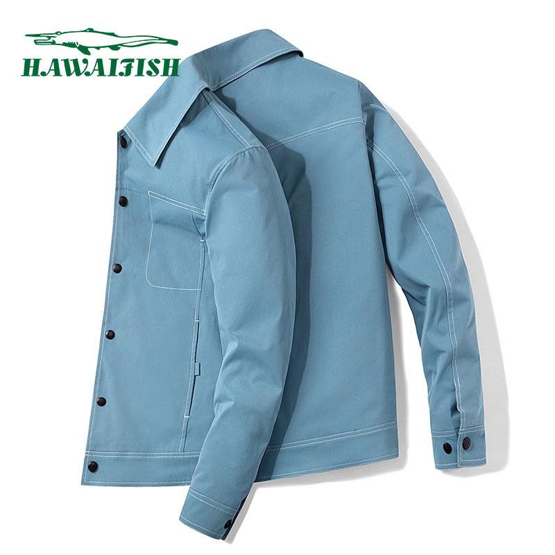 

Men's Jackets Hawaifish Brand Jacket Autumn Handsome Thin Windbreaker Korean Business Casual High Quality Casaco Masculino, Blue