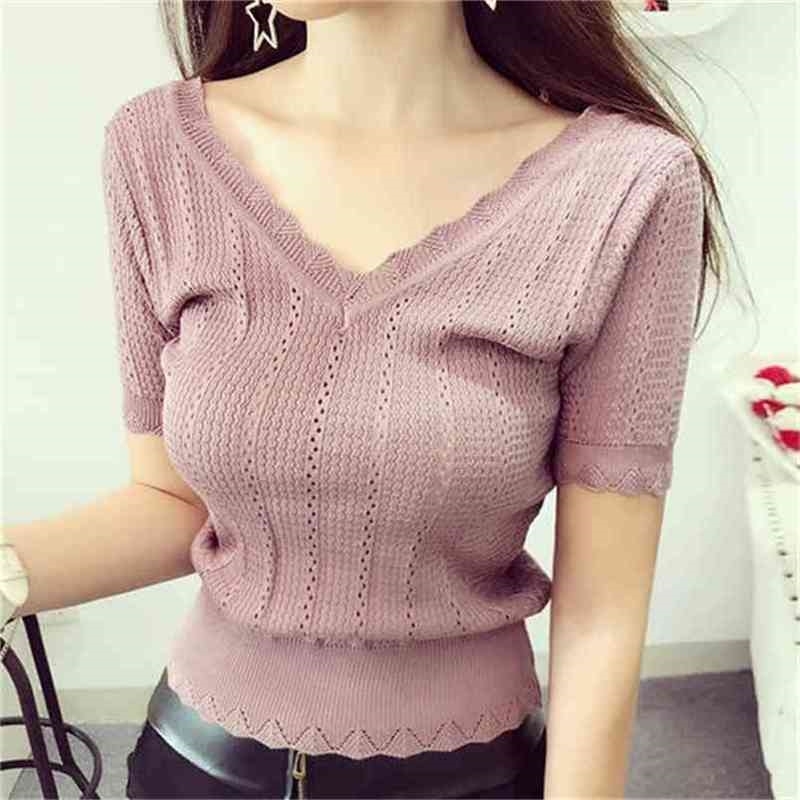 

Summer short sleeve t shirt mint Women Top Garment 210708, Yellow