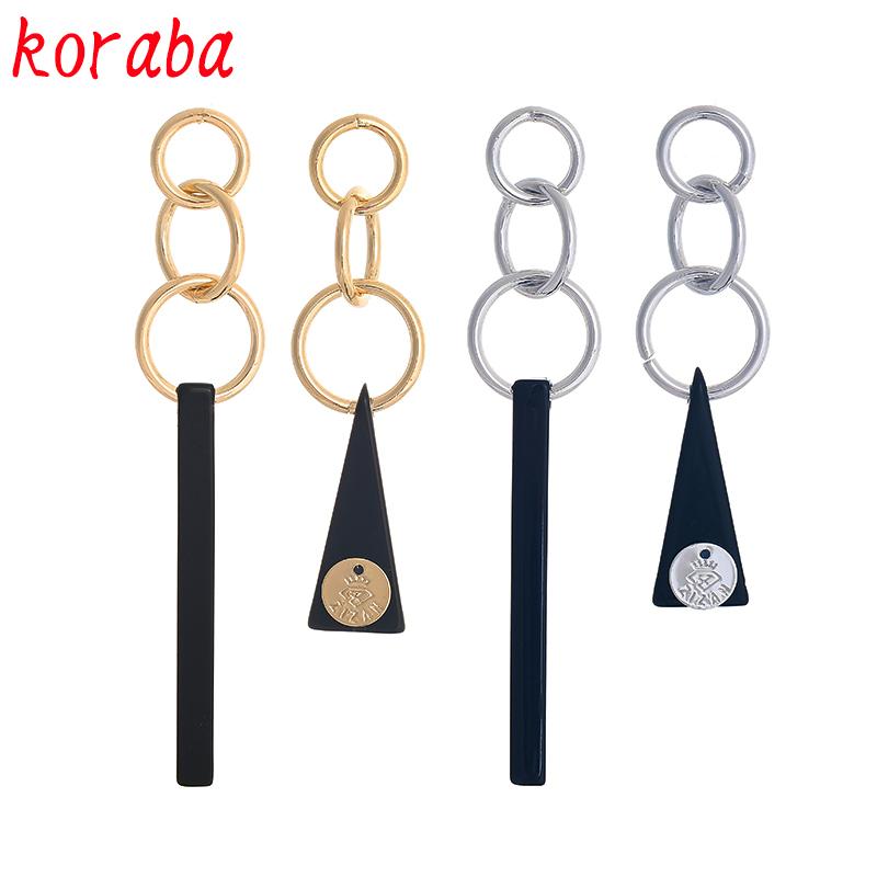 

Dangle & Chandelier 2021 Fashion Earrings Punk Simple Gold/ Silver / Long Section Tassel Pendant Size Circle For Ladies Irregular Gift
