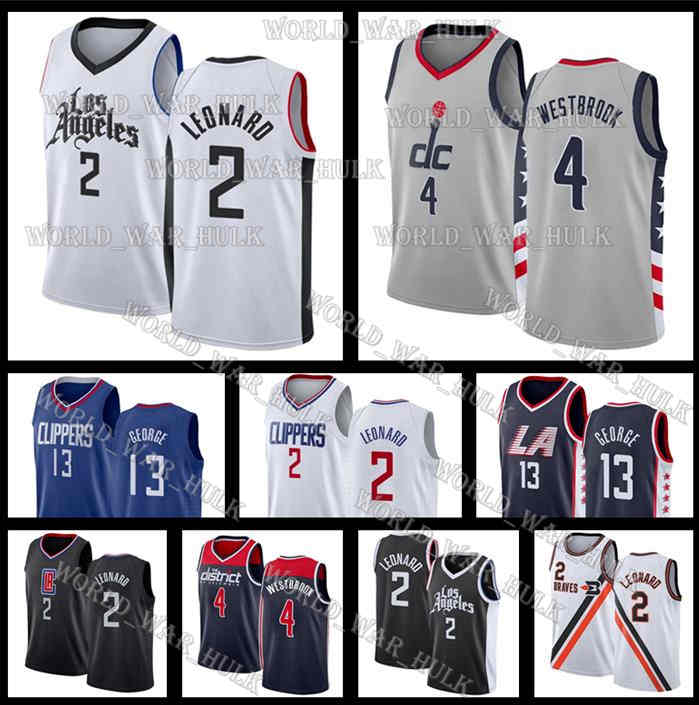 

Washington Wizards Los Angeles LA Clippers Kawhi Jersey Paul 13 George 2 Leonard Russell 4 Westbrook Basketball Jerseys, Black;red