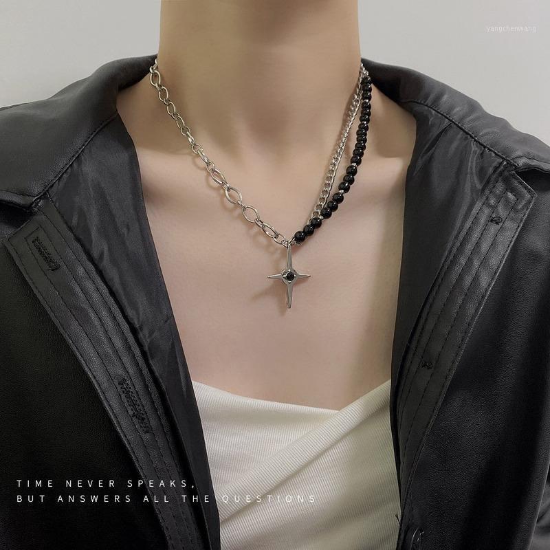 

Chains Artificial Pearl Woman Necklace Cross Jesus Necklaces Women Hollow Retro Chain Party Silver Color European Stainless Kolczyki
