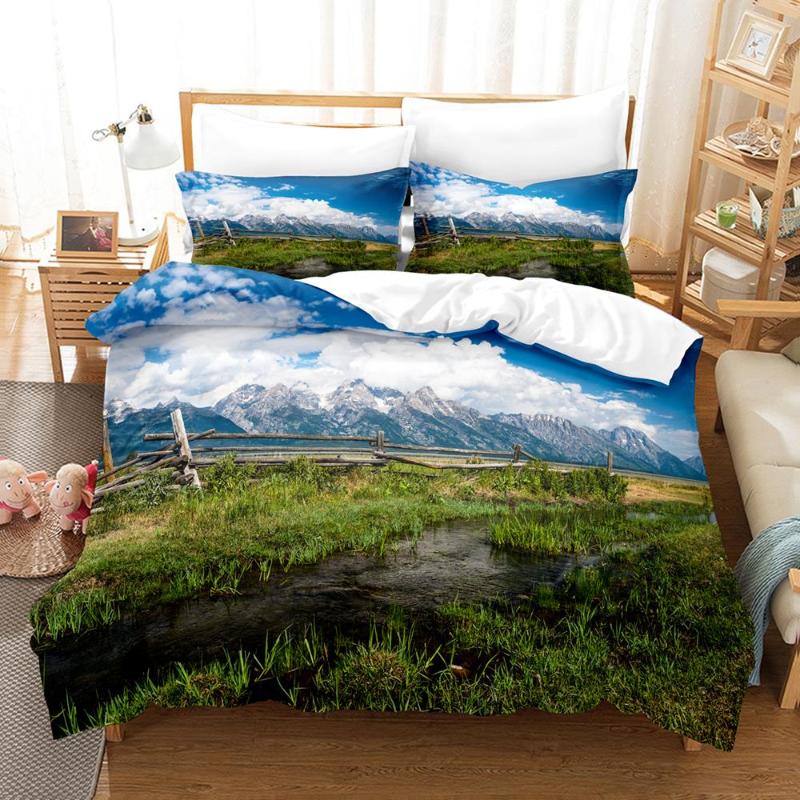 

Bedding Sets Beauty Tree Road Set Single  Full Queen King Size Sky Bed Aldult Kid Bedroom Duvetcover 011, As picture