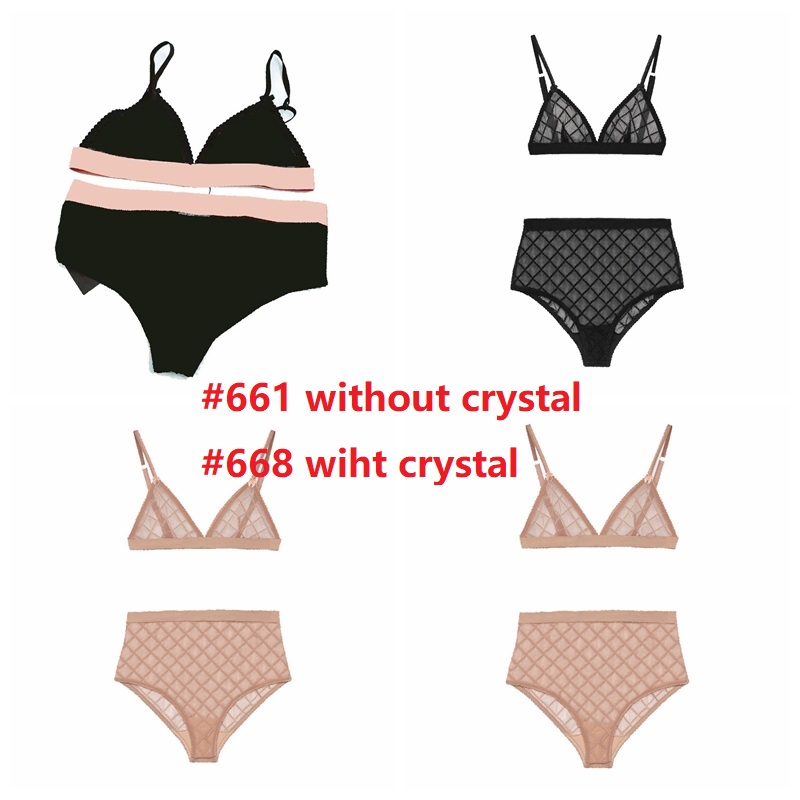 

Latest Lace Bikini Swimsuits Classic Letter Design Bra Set Soft Breathable Women Sexy Tulle Lingerie Underwear, Black/pink waist