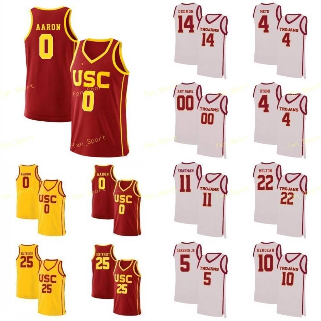 

NCAA College USC Trojans Basketball Jersey 5 Derryck Thornton Nikola Vucevic 10 DeRozan 1 Young Custom Stitched, As