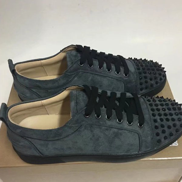

2021 Luxury Designer Red Sole Suede Leather Rhinestone Strass Spikes Men Women Flat Low-top Lace-up Casual Sneaker Chaussures mkj004