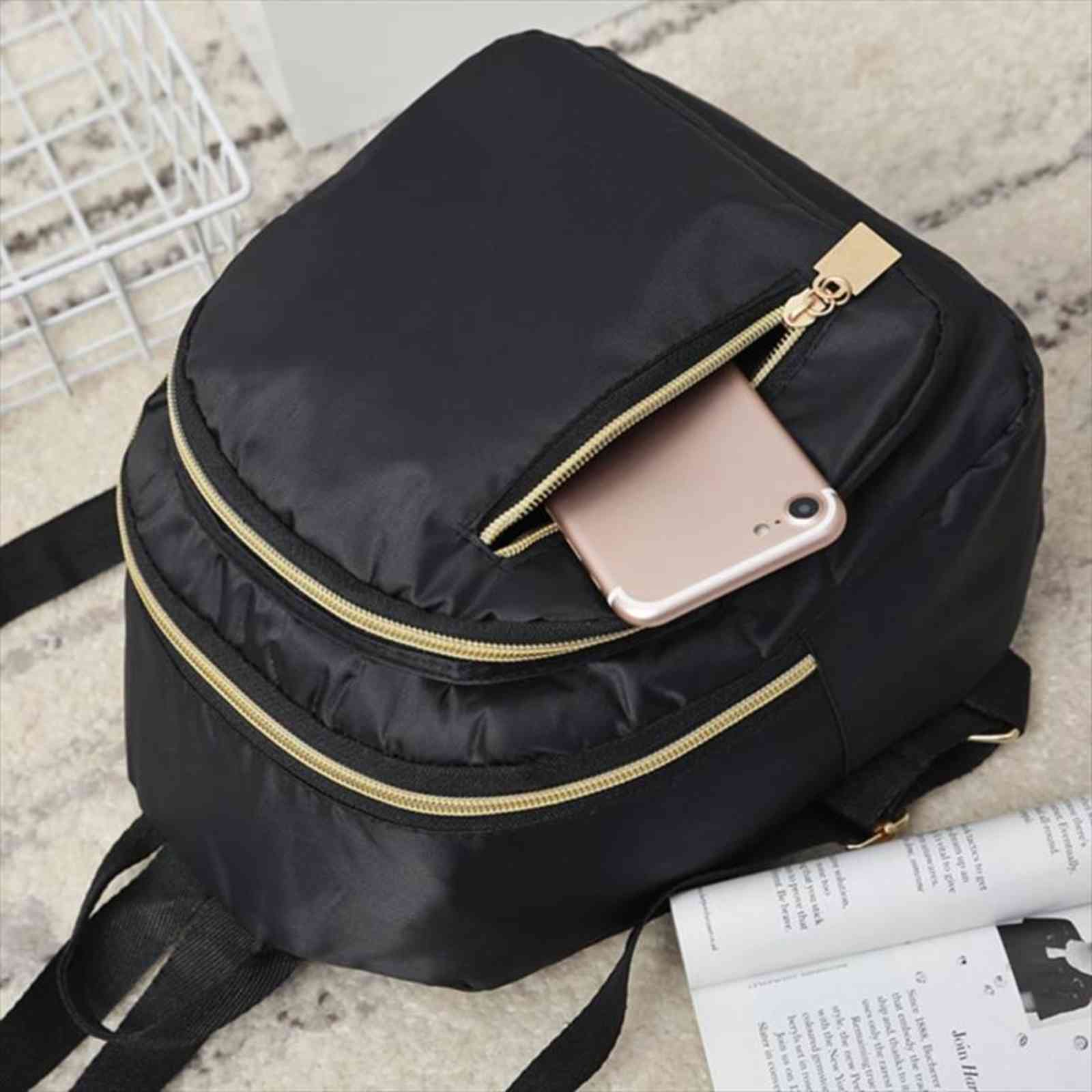 

waterproof nylon women backpack leisure back pack small student casual bag shoulder
