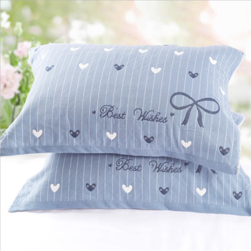 

Pillow Case Factory Direct Cotton Three-Layer Gauze Towel Soft And Absorbent To Increase Thickening Adult Students General Models