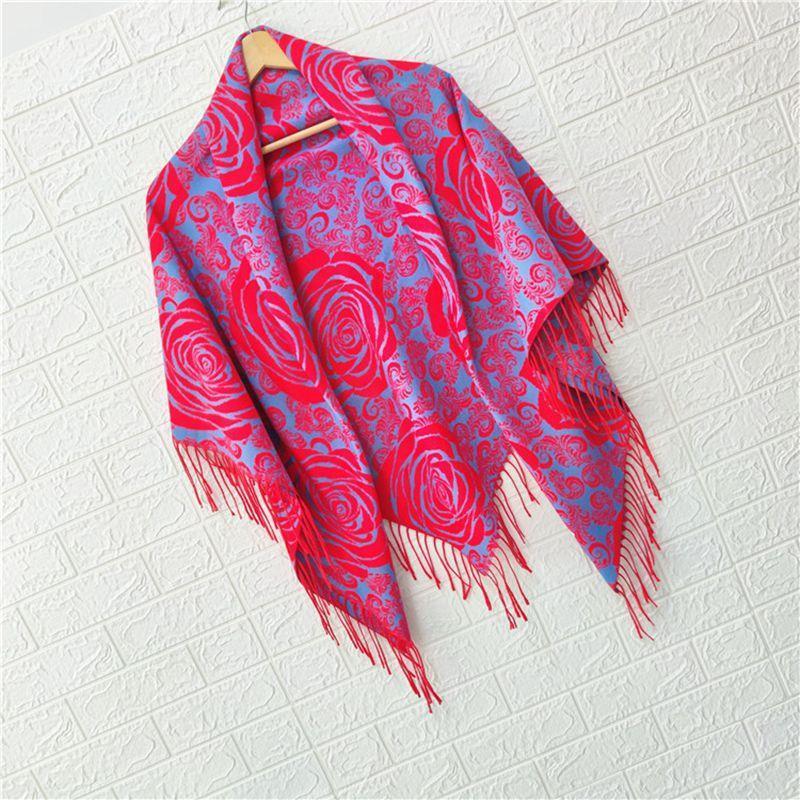 

Scarves Square Scarf Ethnic Style Ladies Large Luxury Shawl Poncho Dual-use Autumn Winter Cloak Keep Warm Imitation Cashmere
