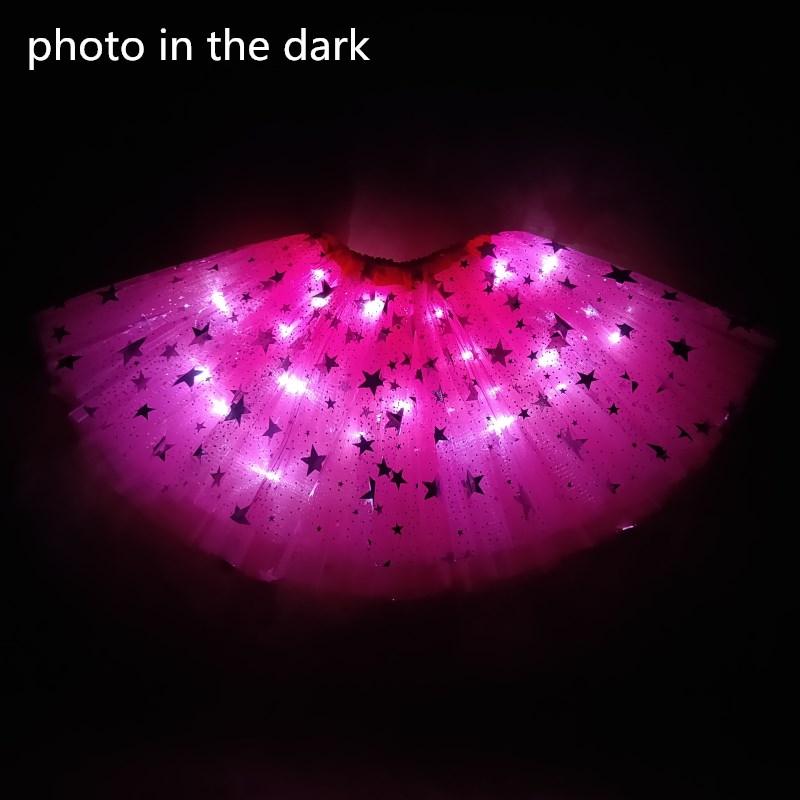 

Skirts Christmas Children Birthday Dance Lights Tutu Mesh Party For Sexy Light Up Ball Glow Fancy Dress Led Year, Sky blue