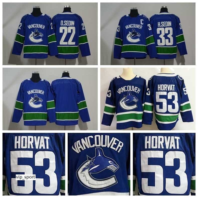 

Vancouver Canucks Hockey 33 Henrik Sedin Jersey Blank 53 Bo Horvat 22 Daniel Sedin Jerseys All Stitched Sports Blue Quality, Blank ad blue