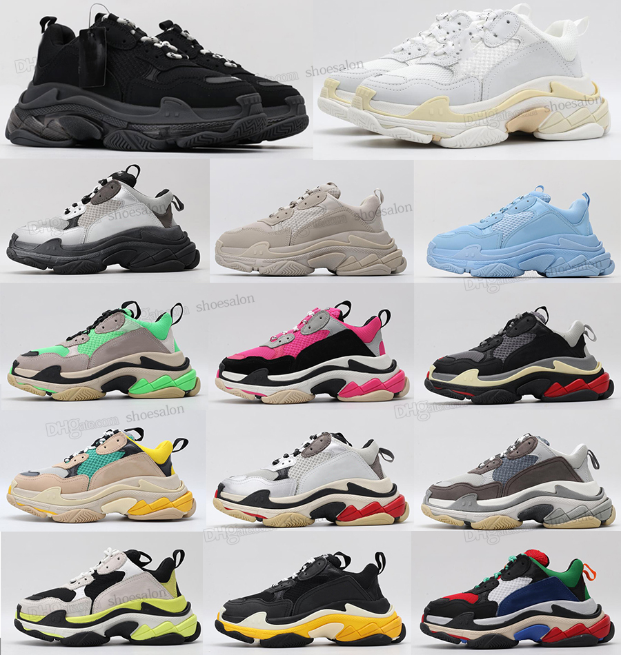 

2022 triple s men women designer 17FW casual shoes platform sneakers Crystal Bottom black white Old Dad grey red pink blue green Light Tan oreo mens trainers sports, Shoesalon