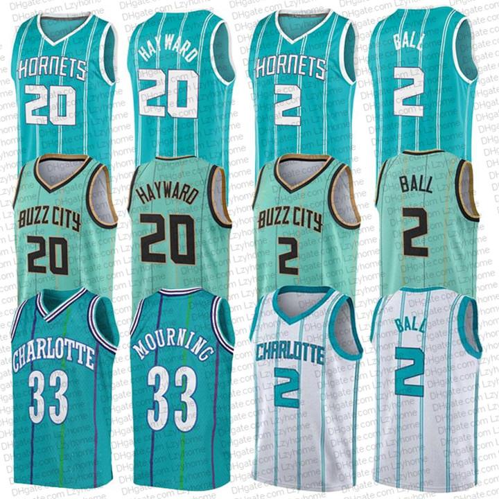 

Stitched LaMelo 2 Ball Basketball Jerseys Vintage Muggsy 1 Bogues Larry #2 Johnson 30 Curry Alonzo 33 Mourning Charlotte Hornets Nba, Black;red
