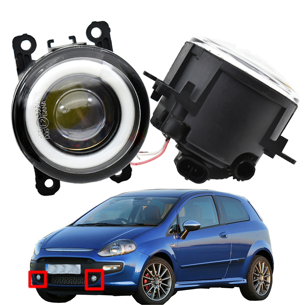 

fog light for Fiat Punto Evo 2009-2012 2 Pieces Fog-Lights LED DRL high quality Angel Eye 12v H11
