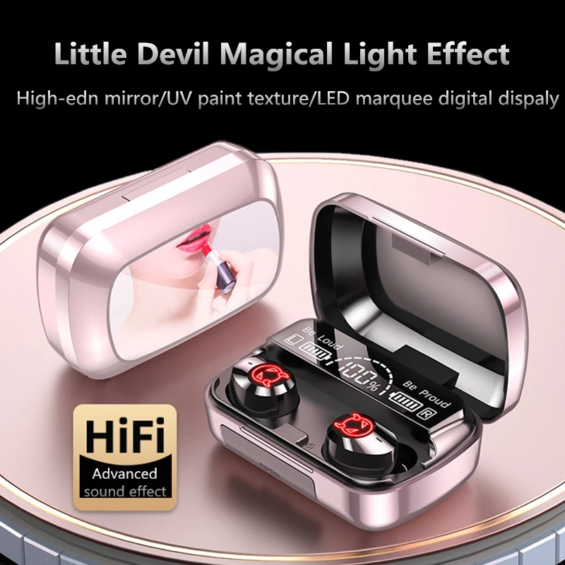 

M23 TWS Games Headphone Wireless Bluetooth Headsets HIFI 9D Stereo Sports Earphones Touch Control Earbuds With Mirror Screen, Mixed color